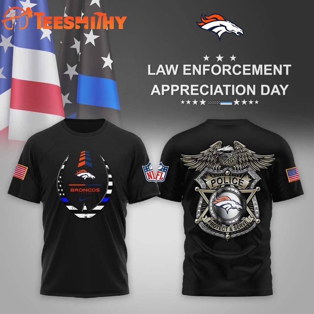 Denver Broncos NFL Law Enforcement Appreciation Day Black T Shirt