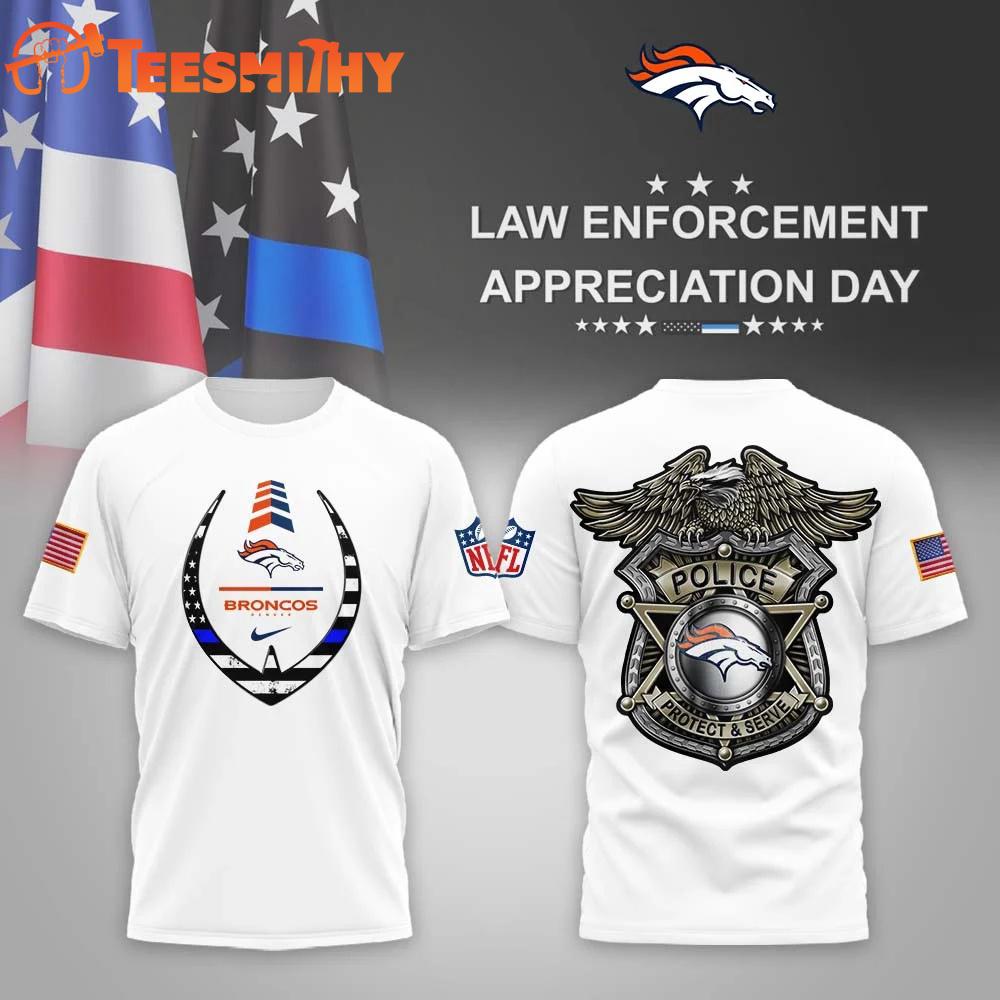 Denver Broncos NFL Law Enforcement Appreciation Day White T Shirt