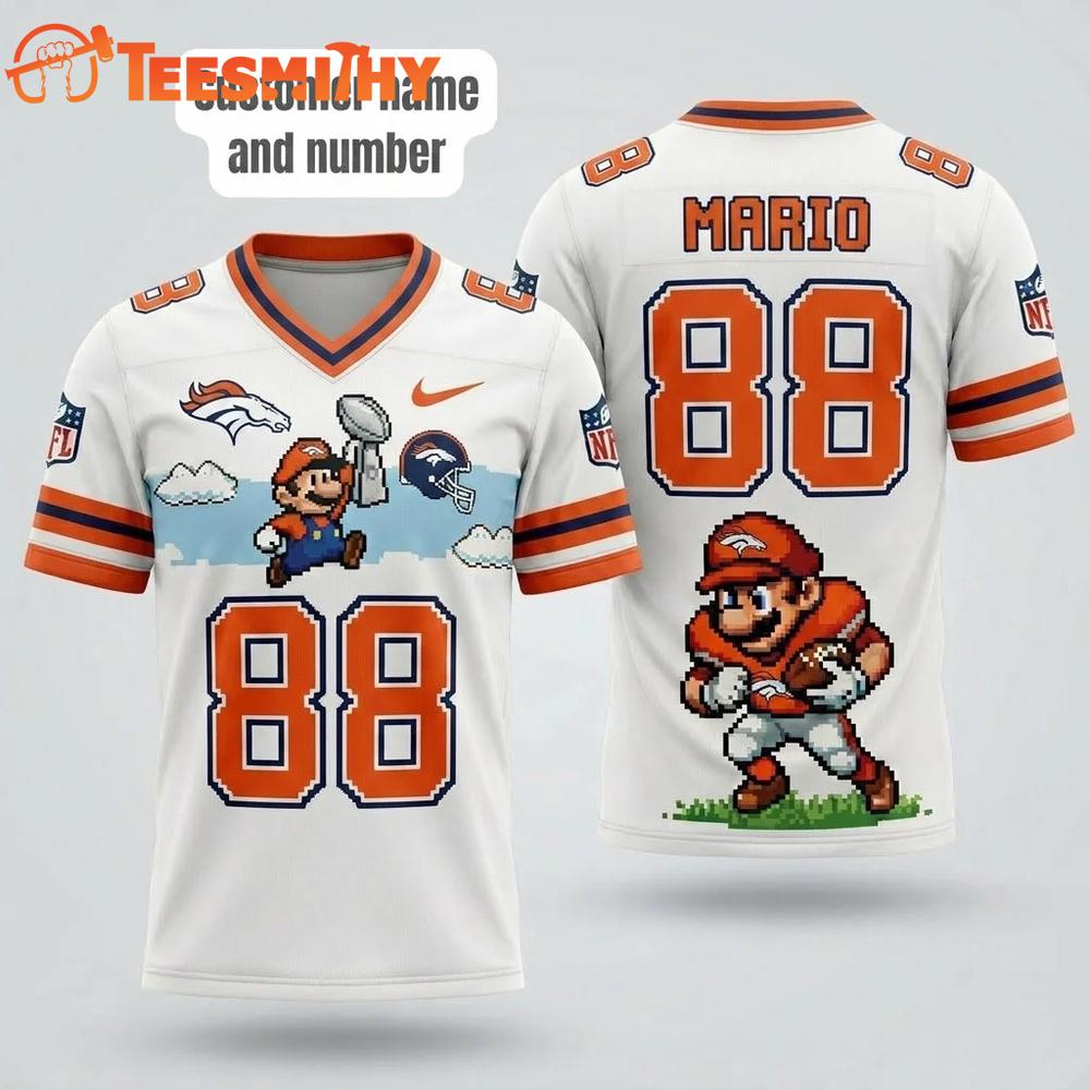 Denver Broncos NFL Mario 2026 Design Football Jersey