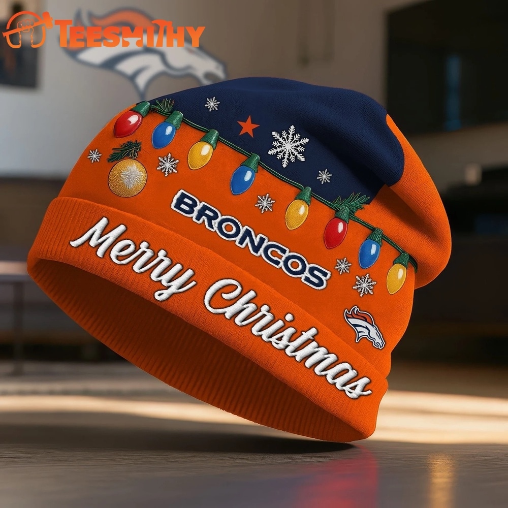 Denver Broncos NFL Merry Christmas Beanie Hat