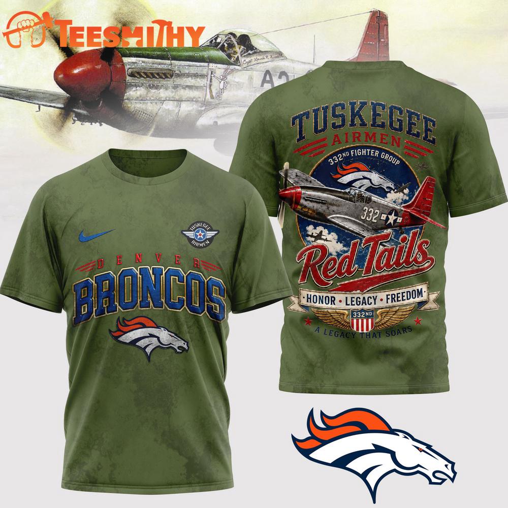Denver Broncos NFL Red Tails Legacy Game Day 3D T-Shirt