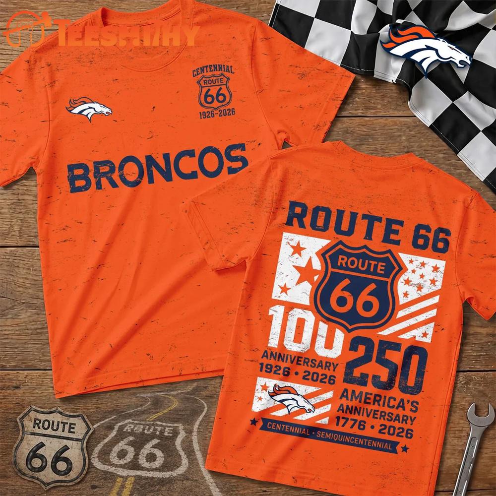 Denver Broncos NFL Route 66 Centennial Limited 3D T Shirt