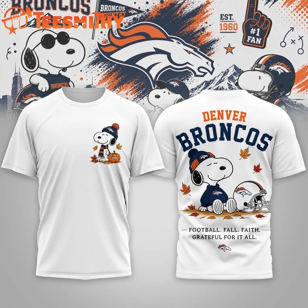 Denver Broncos NFL Snoopy Fall Game Day Beagle 3D Shirt