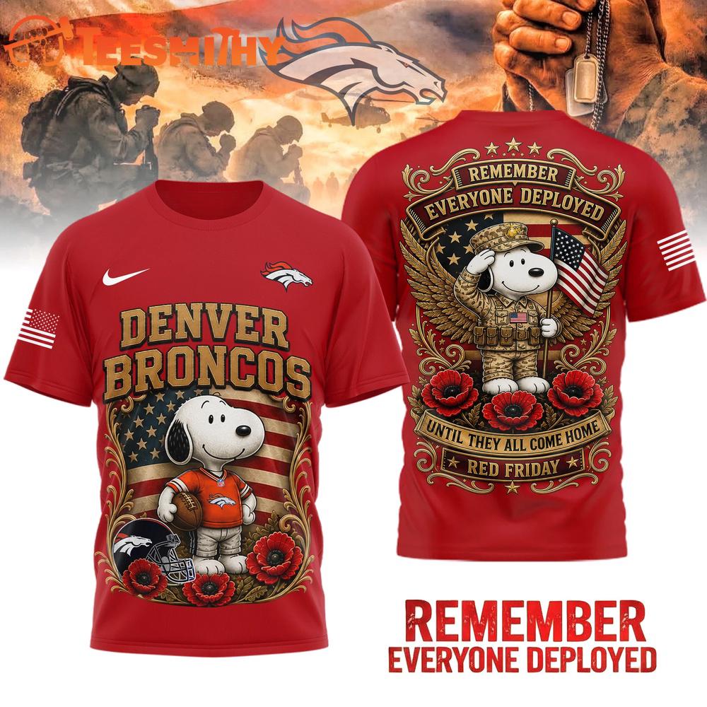 Denver Broncos NFL Snoopy Remember Everyone Deployed 3D Shirt