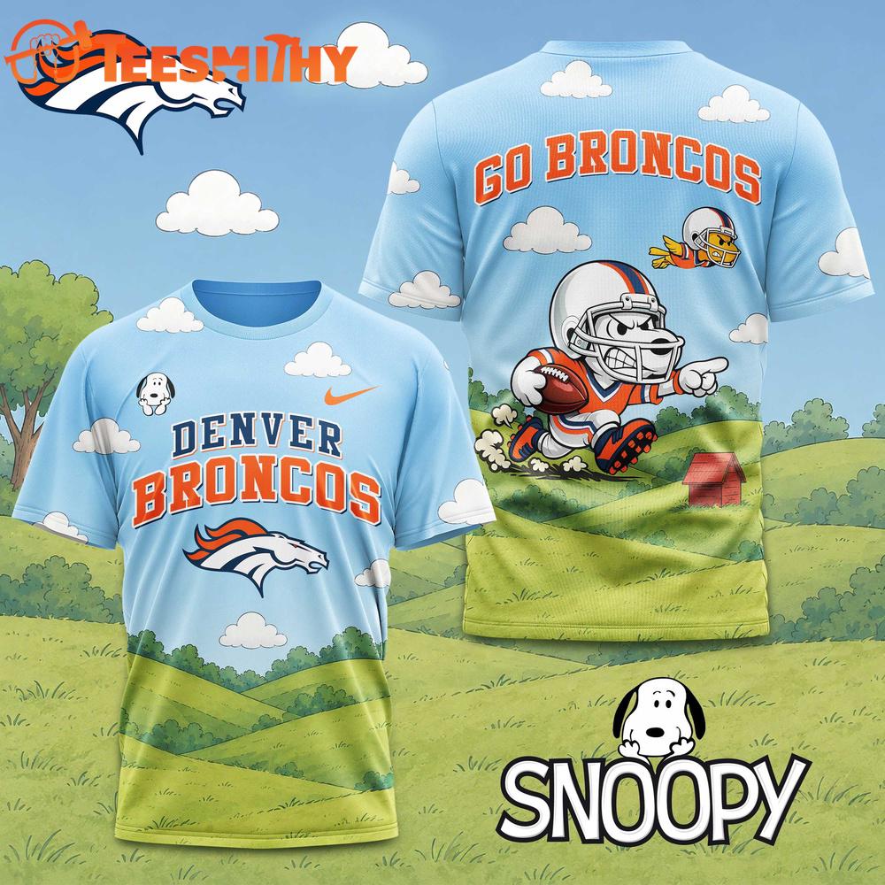 Denver Broncos NFL Snoopy Touchdown 3D T-Shirt