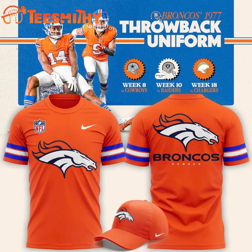 Denver Broncos Throwback 1977 Orange T Shirt