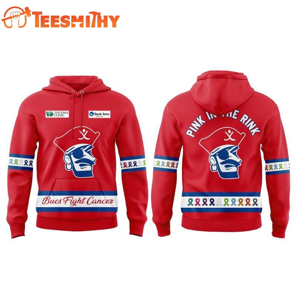 Des Moines Buccaneers Pink in the Rink Bucs Fight Cancer 2026 Hoodie