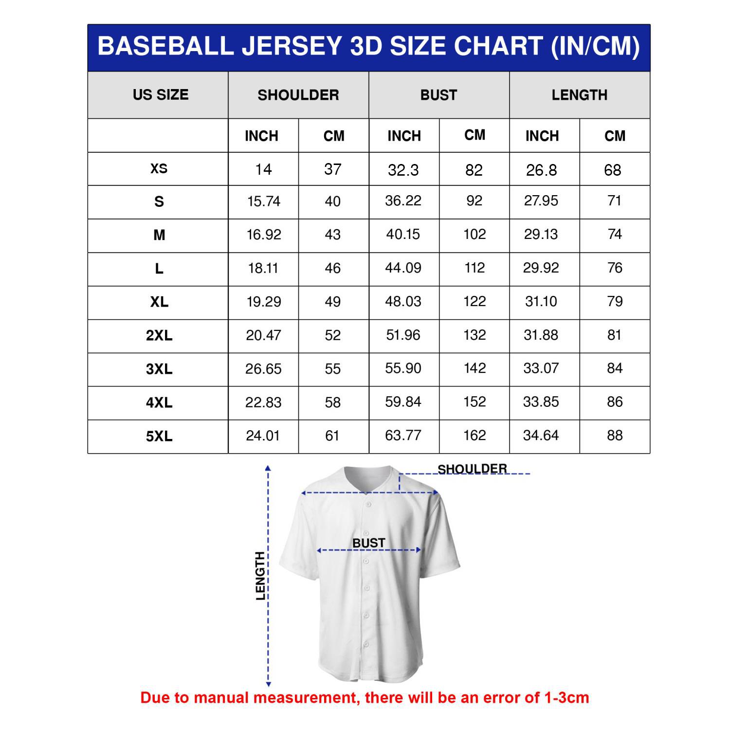 Size Baseball Jersey