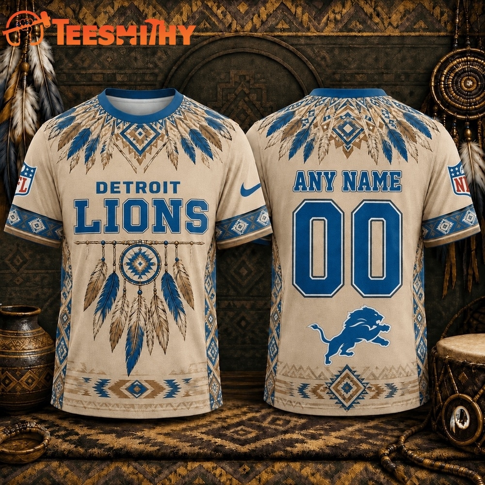 Detroit Lions 2026 NFL Native American Heritage 3D Shirt
