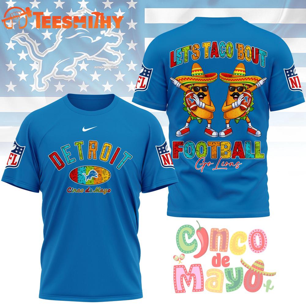 Detroit Lions 2026 NFL Taco Cinco de Mayo New Design 3D Shirt