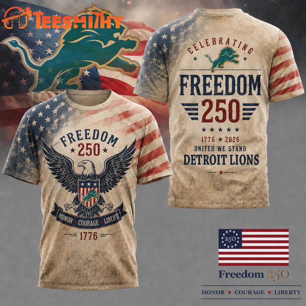 Detroit Lions NFL Ameica Freedom 250 Patriotic Limited 3D Shirt