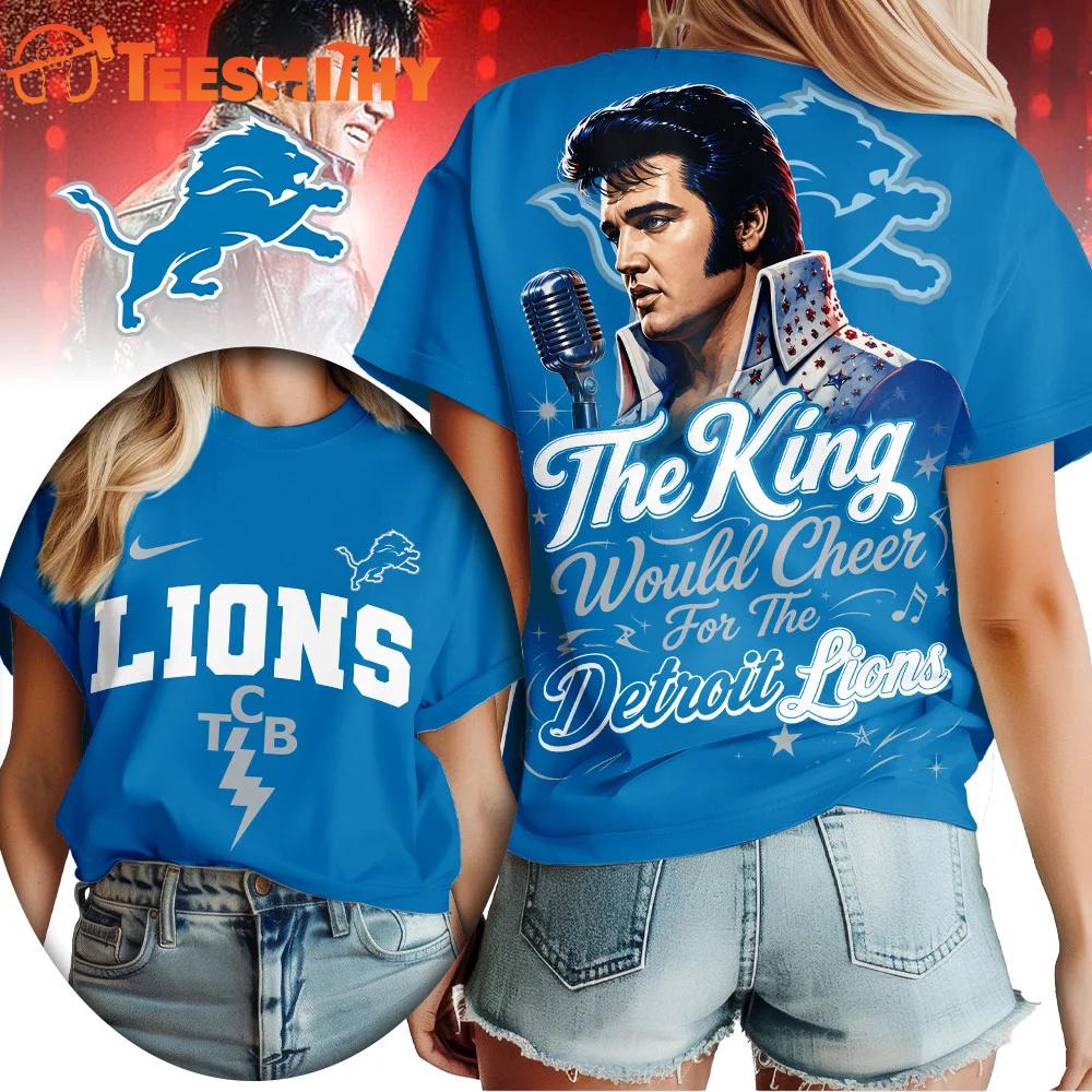 Detroit Lions NFL Elvis Presley The King All Over Print Shirt