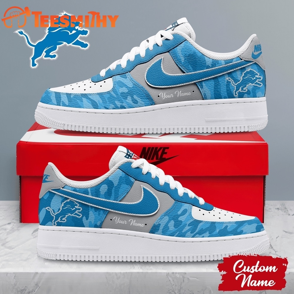 Detroit Lions NFL End Zone Energy Air Force 1 Sneaker Shoes
