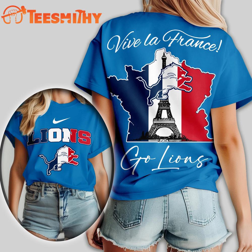 Detroit Lions NFL France All Over Print T Shirt