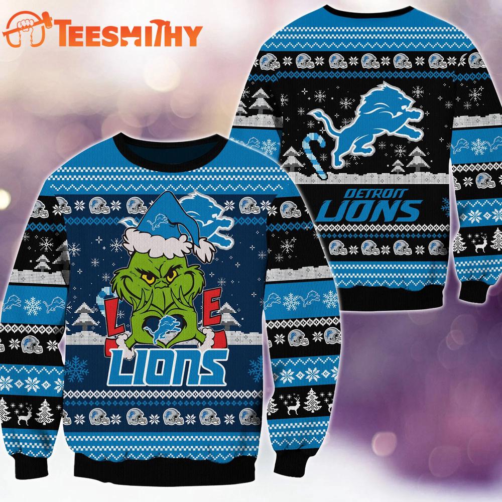 Detroit Lions NFL Grinch Football Limited Ugly Christmas Sweater Detroit Lions NFL Grinch Football Limited Ugly Christmas Sweater