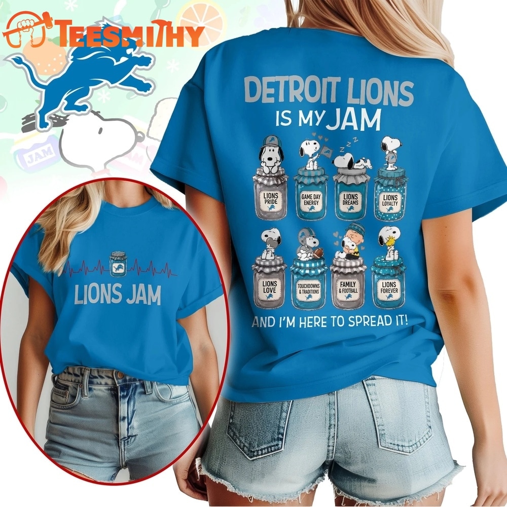 Detroit Lions NFL Jam Snoopy Peanuts Football Fan 3D Shirt