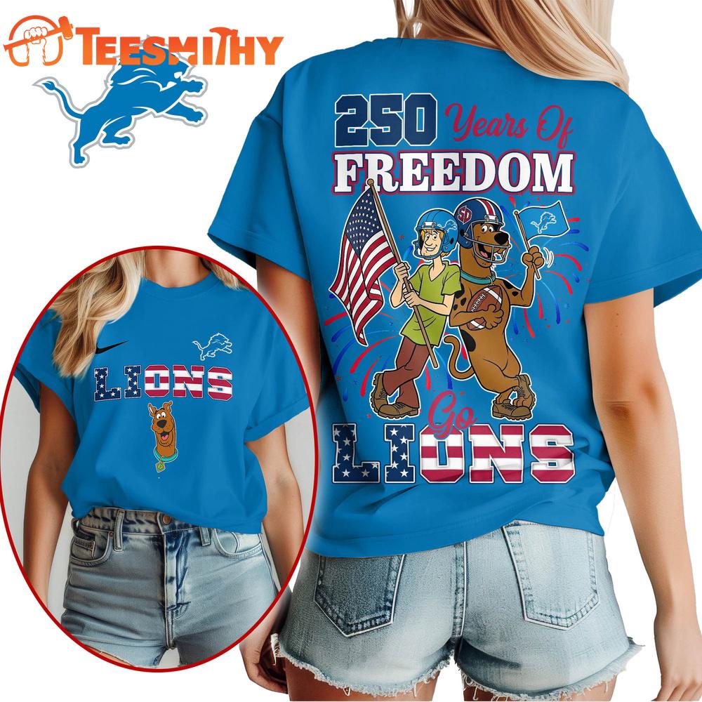 Detroit Lions NFL Scooby Doo Celebrates 250th Anniversary 3D T Shirt