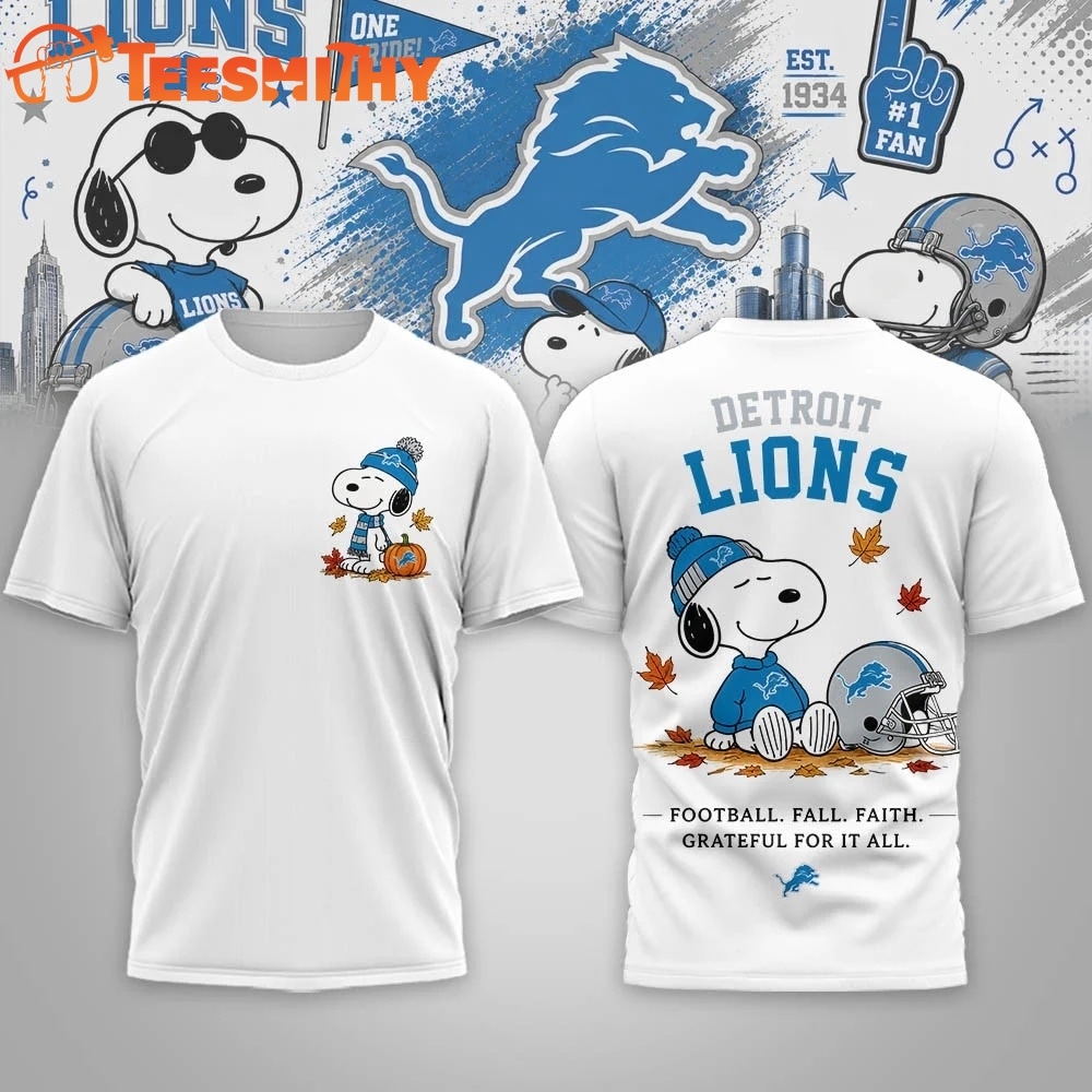 Detroit Lions NFL Snoopy Fall Game Day Beagle 3D Shirt