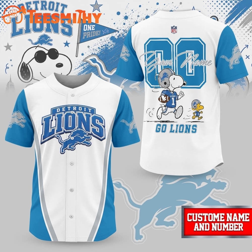Detroit Lions NFL Snoopy Ultimate Game Day Personalized Jersey Shirt