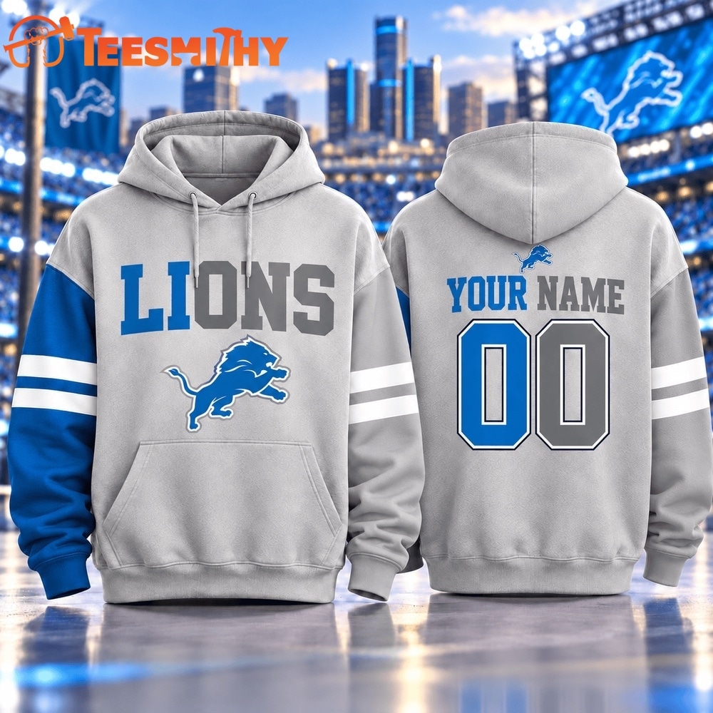 Detroit Lions NFL Two Tone Colorblock Varsity Hoodie