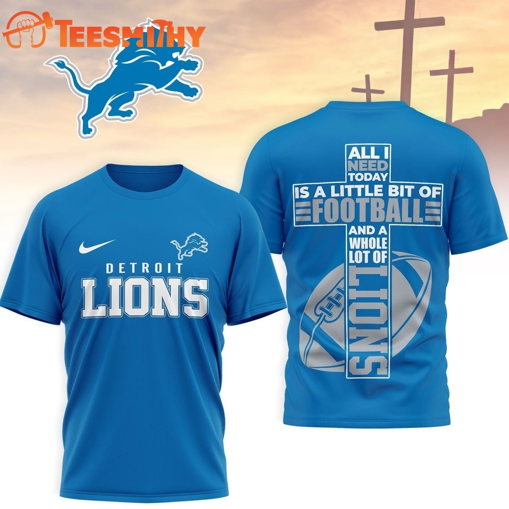 Detroit Lions NFL Whole Lot of Football Christian Cross 3D Shirt