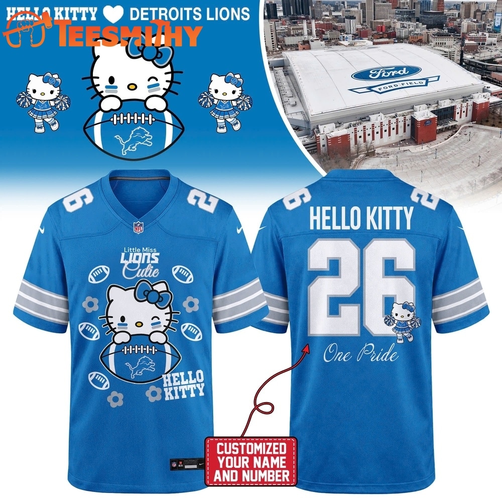 Detroit Lions NFL x Hello Kitty 2026 Football Jersey Shirt