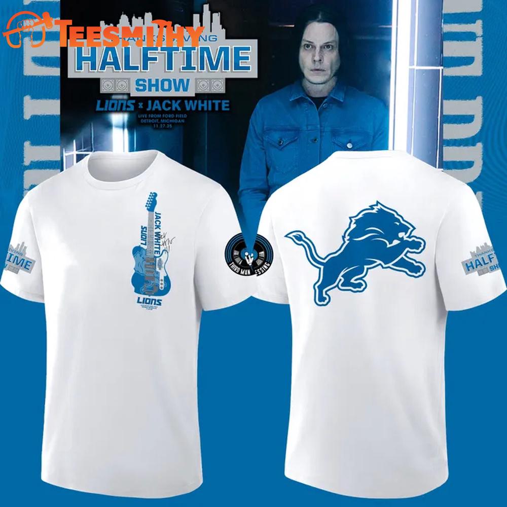 Detroit Lions x Jack White Thanksgiving Halftime Show White T Shirt