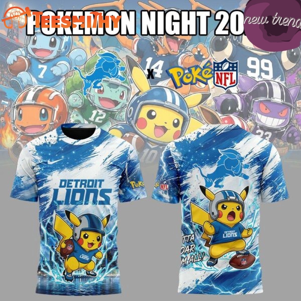 Detroit Lions x Pokemon Night 2026 T Shirt