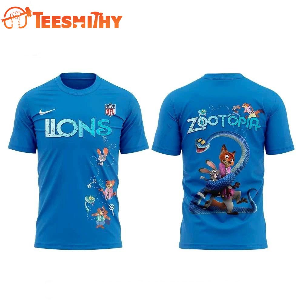 Detroit Lions Zootopia 2 Limited Edition 3D Shirt Detroit Lions Zootopia 2 Limited Edition 3D Shirt