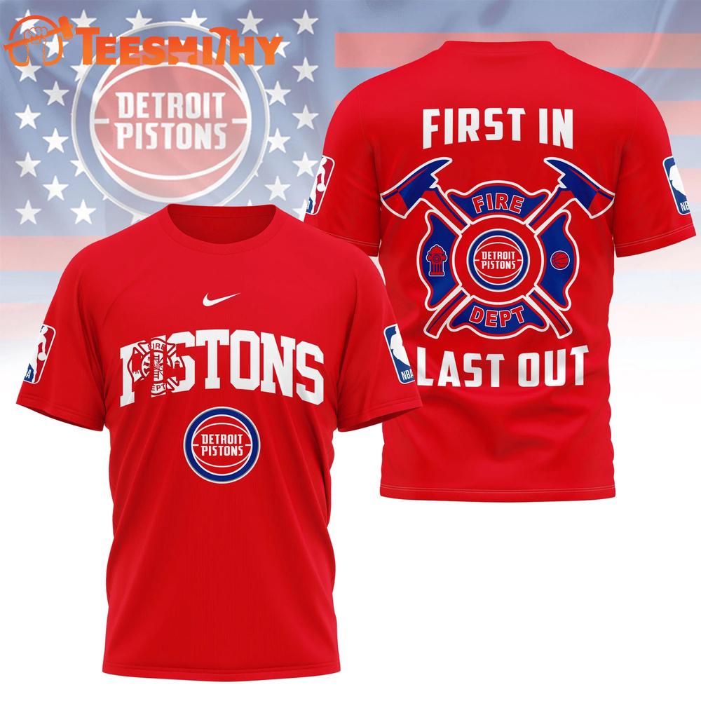 Detroit Pistons 2026 NBA Fire Dept Special New 3D Shirt