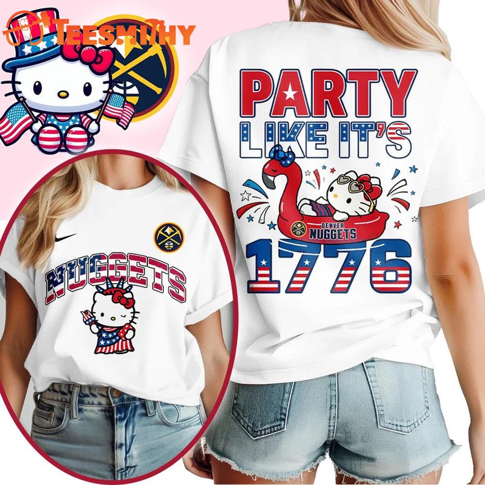Detroit Pistons 2026 NBA Hello Kitty Independence Day Unisex 3D Shirt