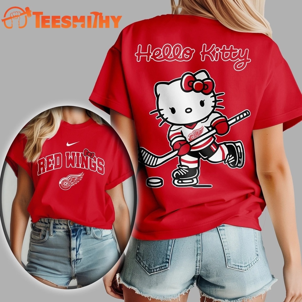 Detroit Red Wings NHL x Hello Kitty Unisex 3D Shirt