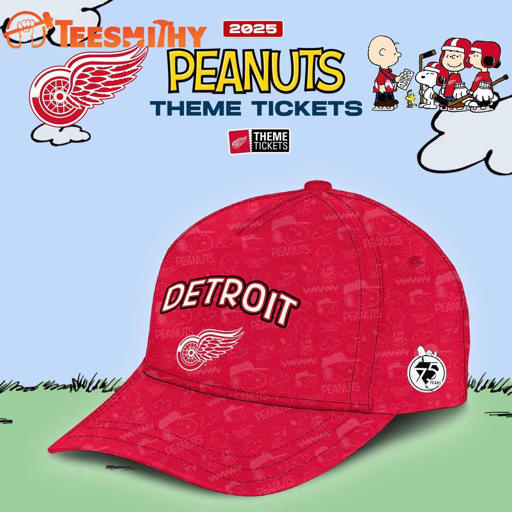 Detroit Red Wings x Snoopy Peanut 2025 Christmas Limited Edition Cap