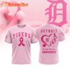 Detroit Tigers 2025 MLB Pink Breast Cancer Awareness Design 3D Shirt