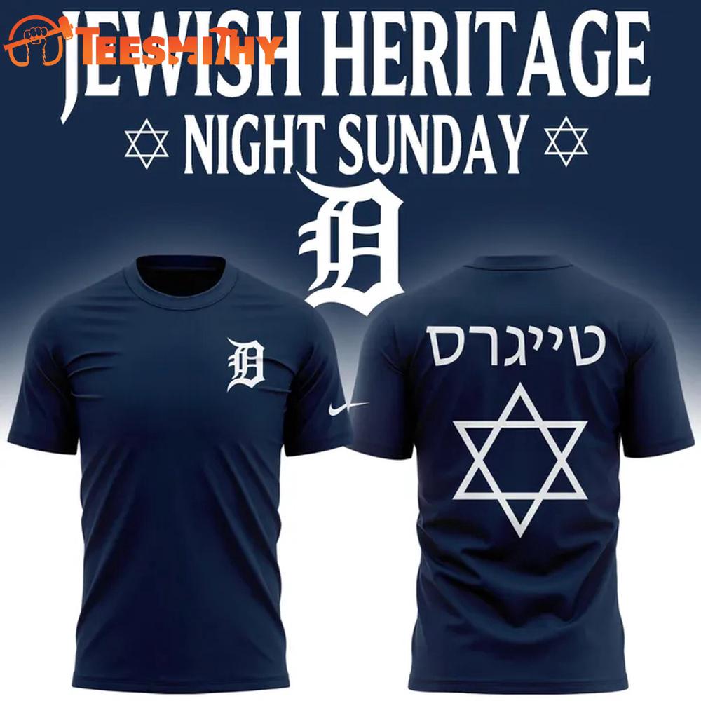 Detroit Tigers 2026 Jewish Heritage Night Custom T Shirt