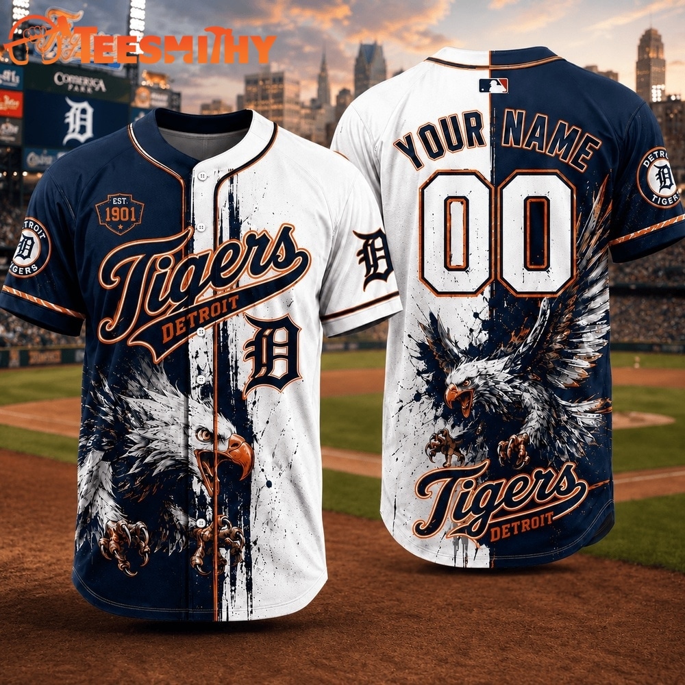Detroit Tigers 2026 MLB Eagle America Personalized Baseball Jersey