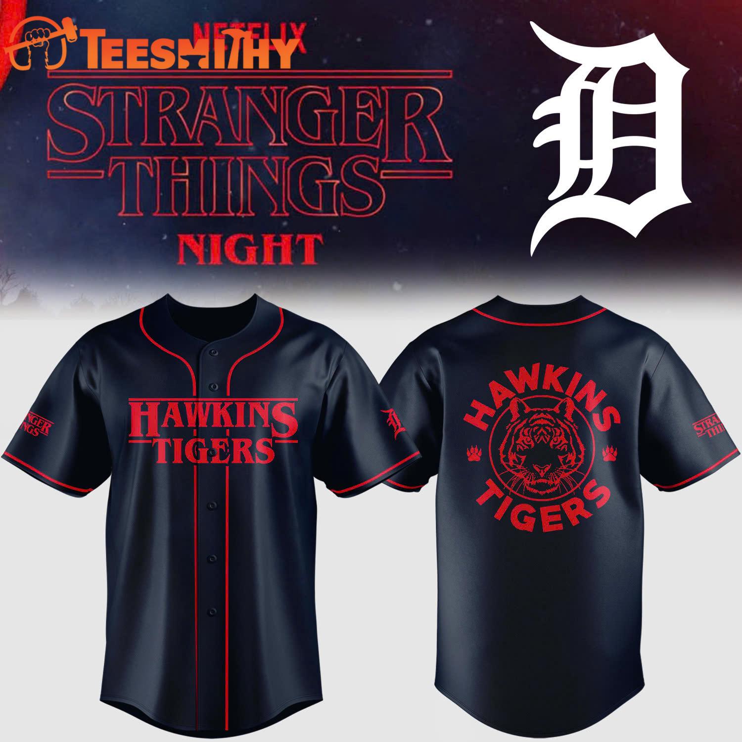 Detroit Tigers Stranger Things Night Limited Baseball Jersey Detroit Tigers Stranger Things Night Limited Baseball Jersey