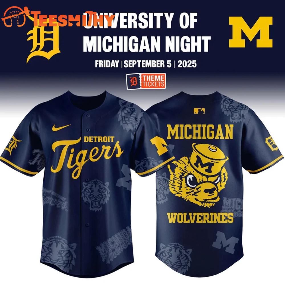 Detroit Tigers x Michigan Wolverines Night Game 2025 Limited Baseball Jersey