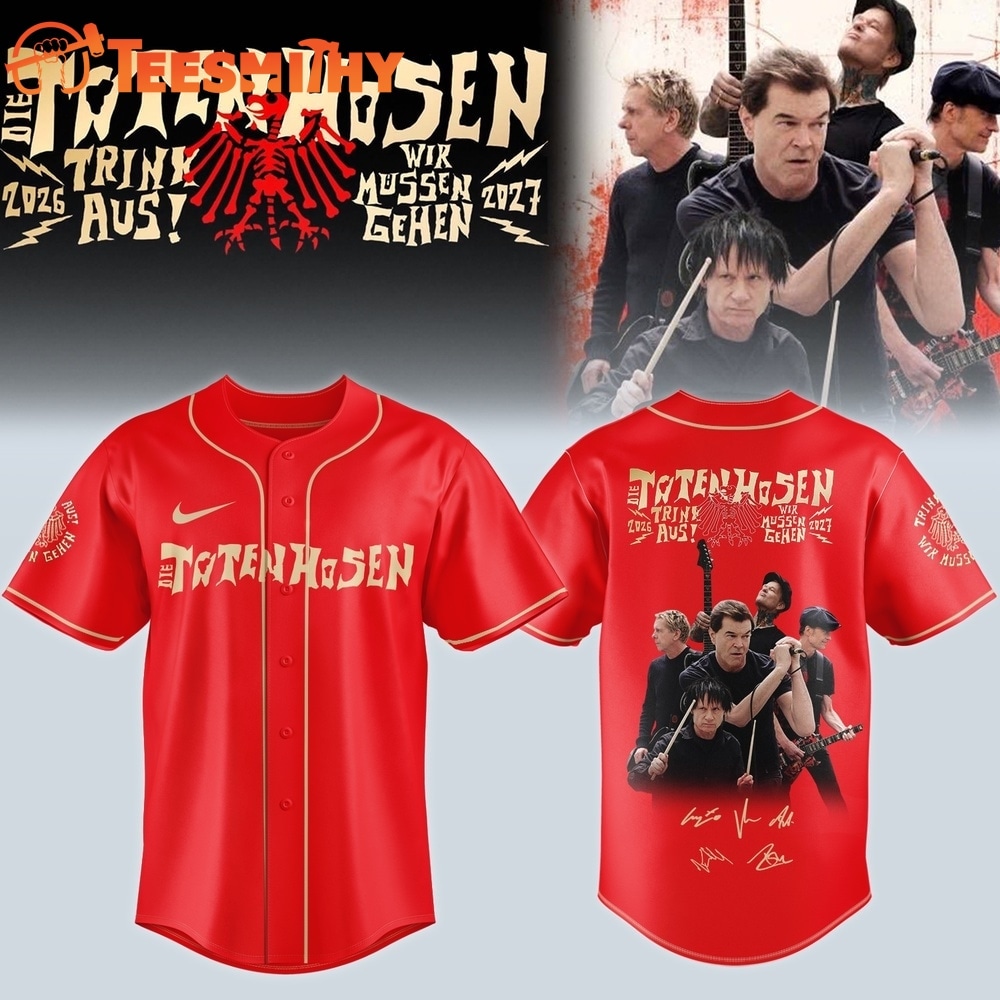 Die Toten Hosen Trink Aus Wir Müssen Gehen Tour 2026 27 Red Baseball Jersey