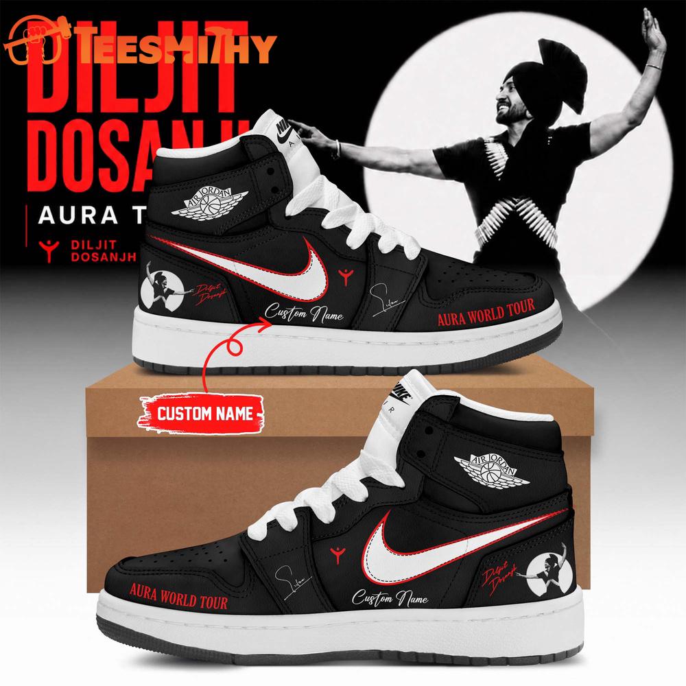 Diljit Dosanjh AURA World Tour 2026 Signature Black Air Jordan 1 Shoes
