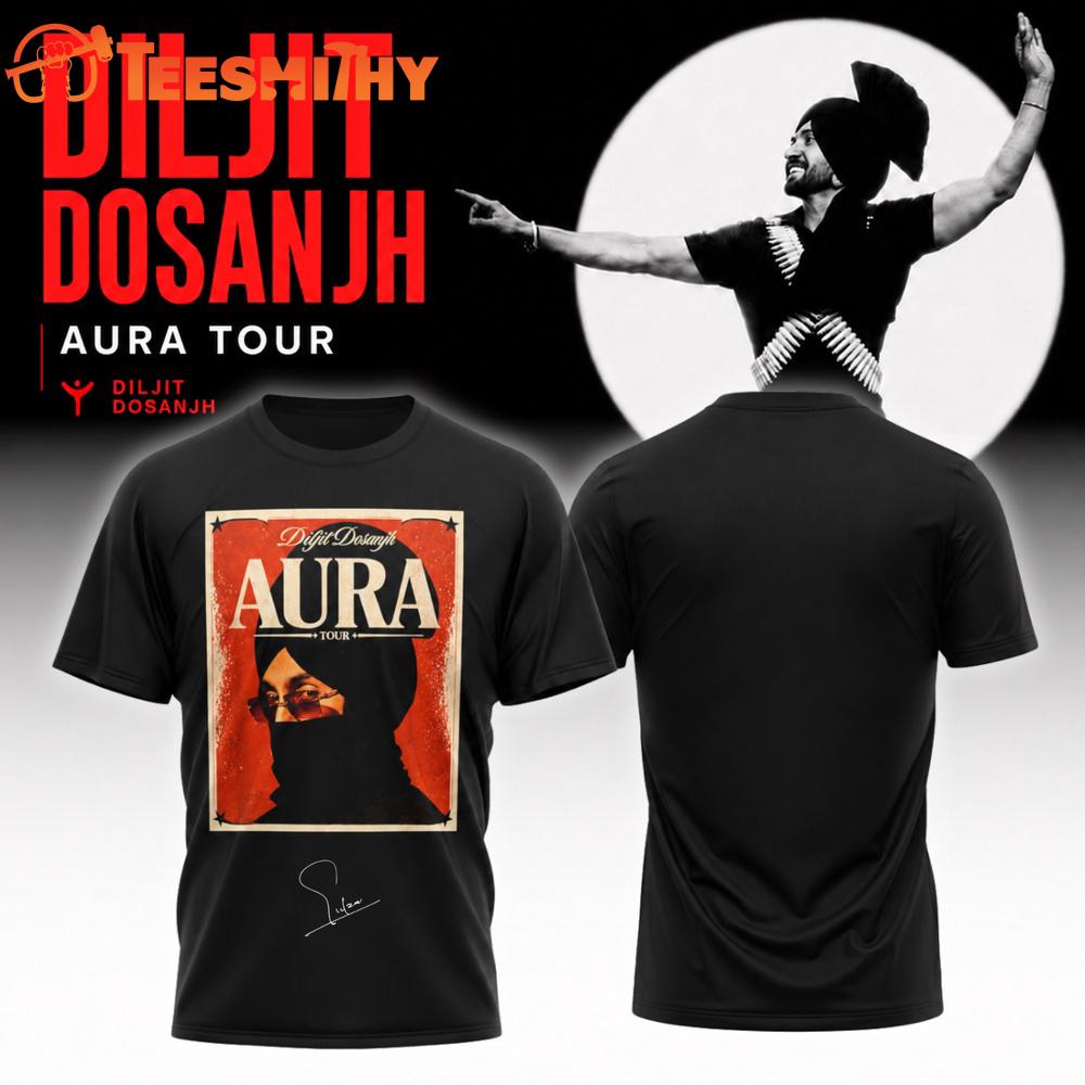 Diljit Dosanjh AURA World Tour 2026 Signature Limited Edition T Shirt
