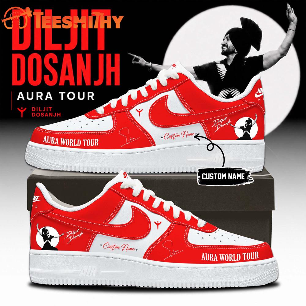 Diljit Dosanjh AURA World Tour 2026 Signature Red Air Force 1 Shoes