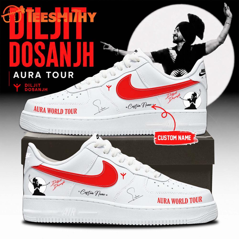 Diljit Dosanjh AURA World Tour 2026 Signature White Air Force 1 Shoes
