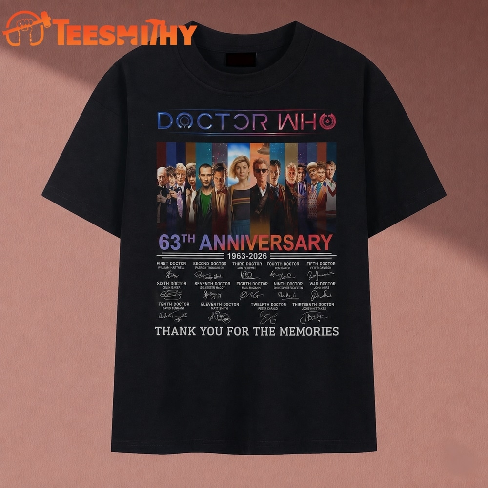 Doctor Who 63rd Anniversary 1963 2026 Signatures Thank You For The Memories T Shirt