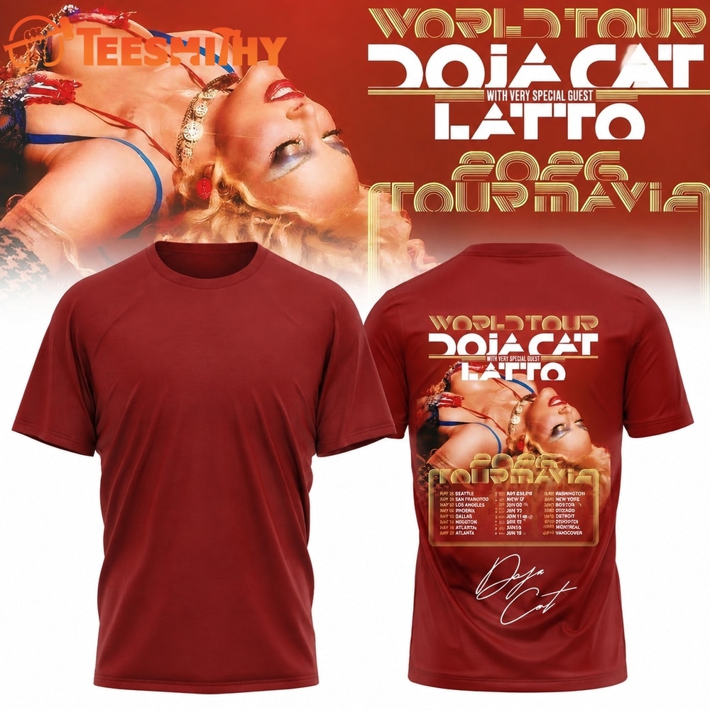 Doja Cat Tour Ma Vie World Tour 2026 Signature Graphic Red T Shirt