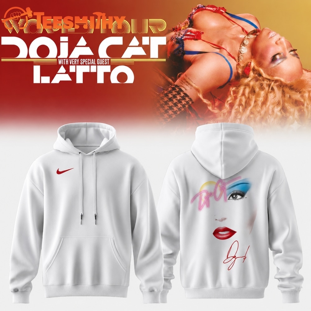 Doja Cat Tour Ma Vie World Tour 2026 Signature Graphic White Hoodie
