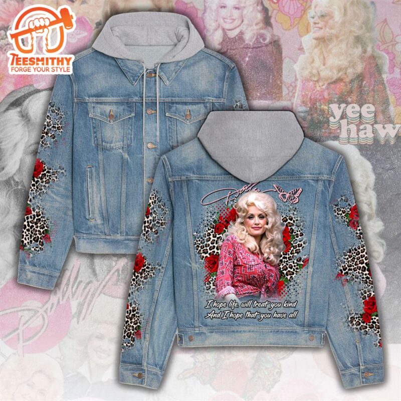 Dolly Parton Women’s Gift Christmas Denim Hood Jacket For Fans