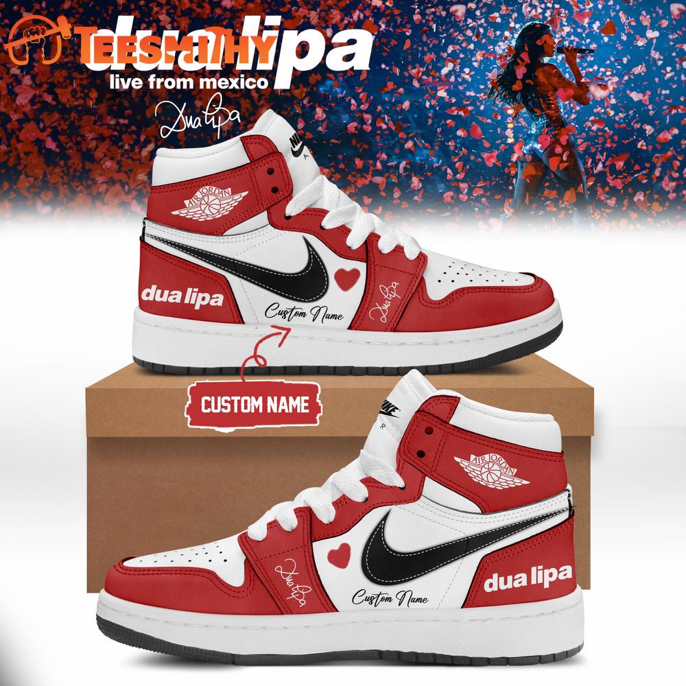 Dua Lipa Live From Mexico 2026 Limited Edition Signature Red Air Jordan 1 Shoes