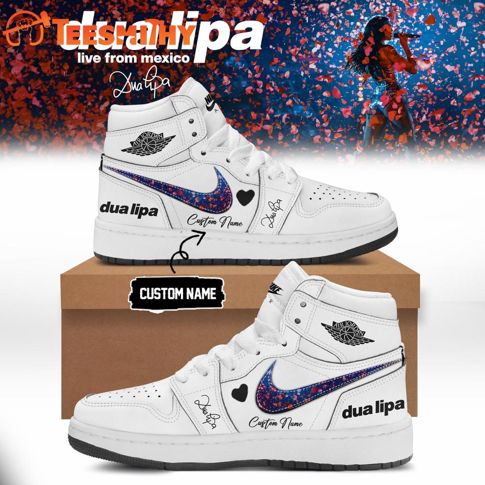 Dua Lipa Live From Mexico 2026 Limited Edition Signature White Air Jordan 1 Shoes