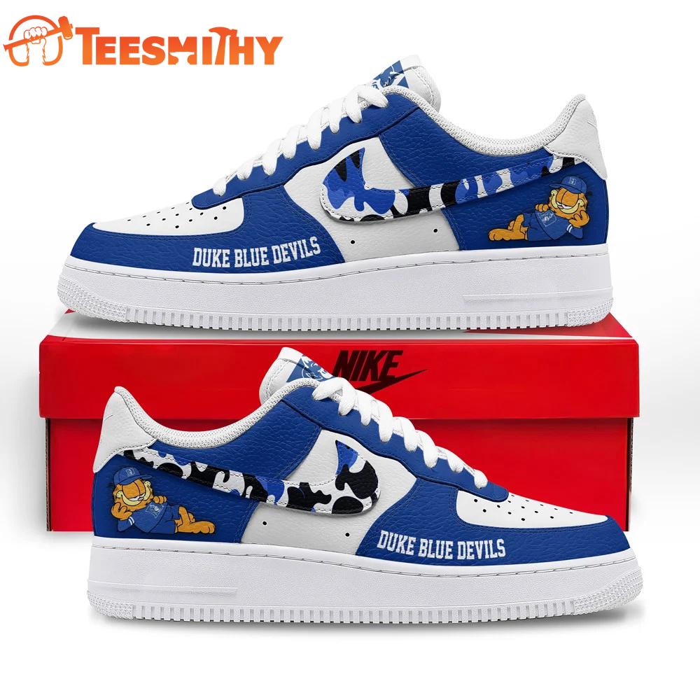 Duke Blue Devils NCAA Garfield Only Show Up Air Force 1 Shoes Sneaker